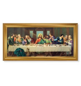 Hirten Picture - Last Supper, Zabateri, Gold Crackle Frame (12x26)