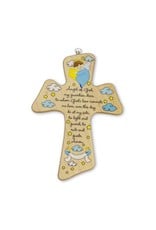 Hirten Cross Guardian Angel Blue Wood