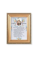 Hirten Picture - House Blessing with Sacred Heart of Jesus, Gold Antique Frame, 5-1/2x7
