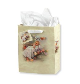 Hirten Baptism Gift Bag - Baby with Flowers (Medium)