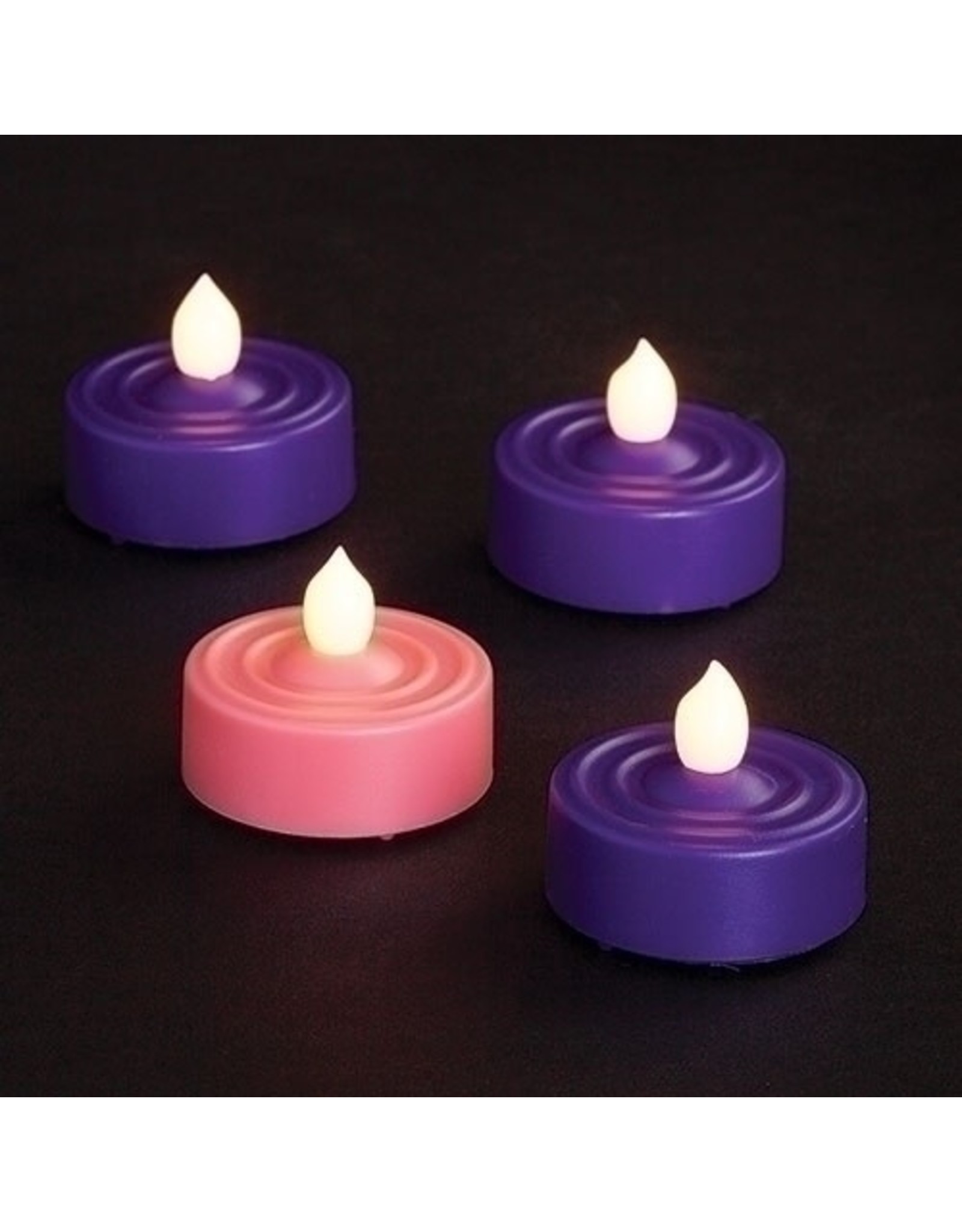 Roman Advent LED Tealights - 3 Purple, 1 Pink