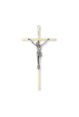 Hirten Crucifix - Brass with Antique Silver Corpus (10")