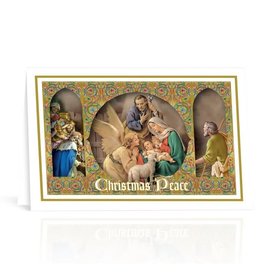 Hirten Nativity Scene Framed Images with One Angel Christmas Card