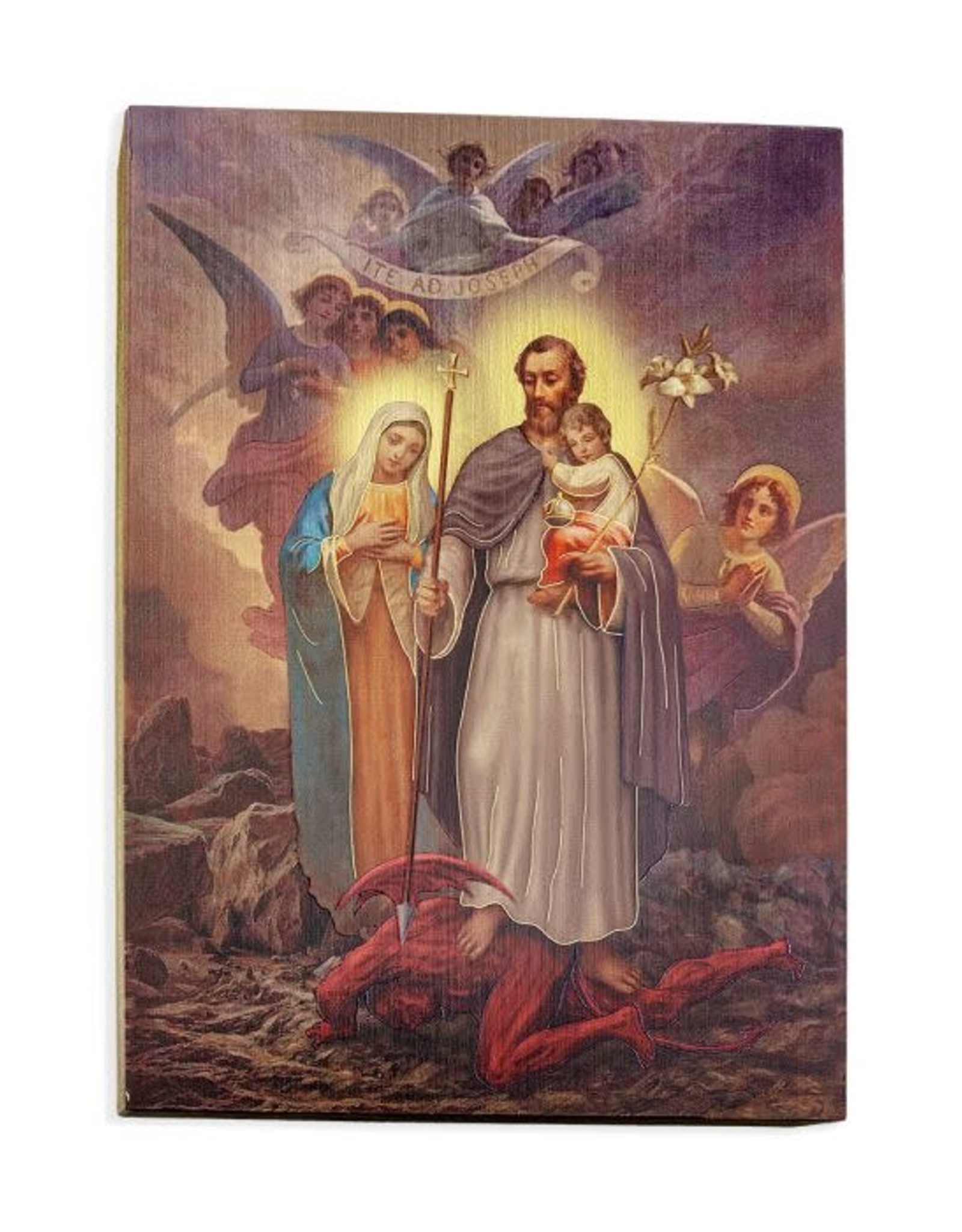 St. Joseph Terror of Demons Textured Wood Plaque - 7-1/2"x10"