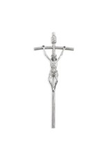 8" Pewter Papal Rustic Crucifix