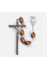 Brown Wood Bead Wall Rosary