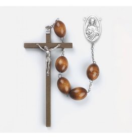 Hirten Brown Wood Bead Wall Rosary