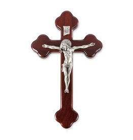 Hirten 10" Cherry Cross with Genuine Pewter Corpus with Halo