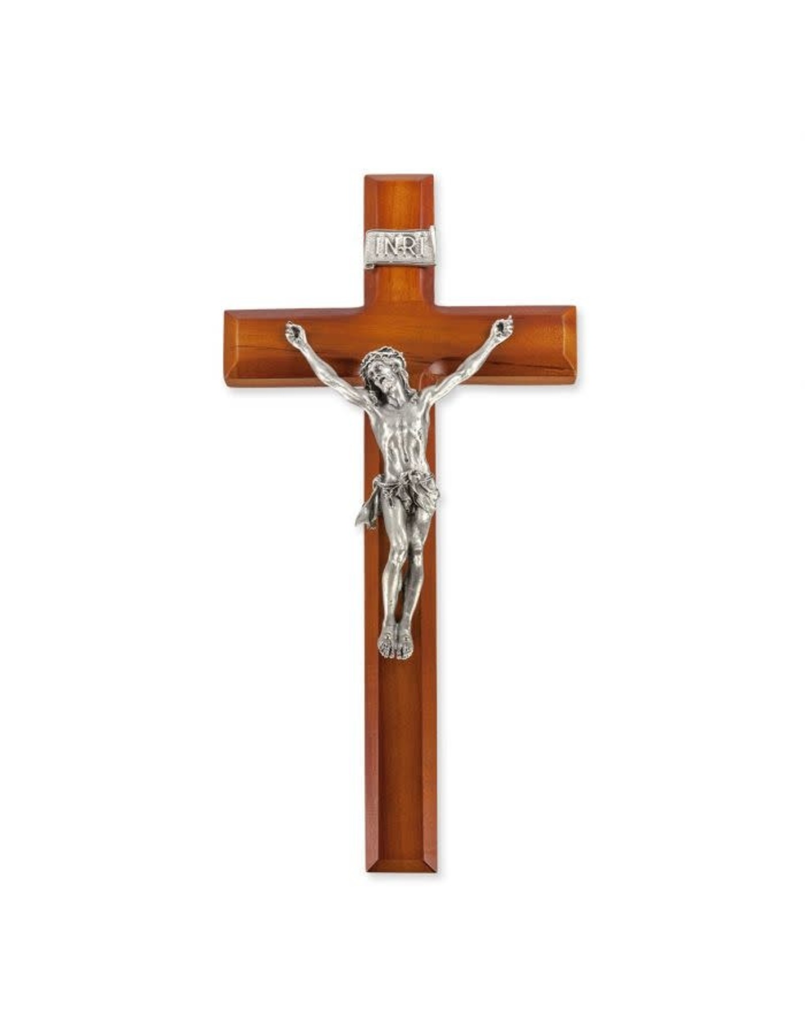 Crucifix, Wood, with Pewter Corpus, 12"