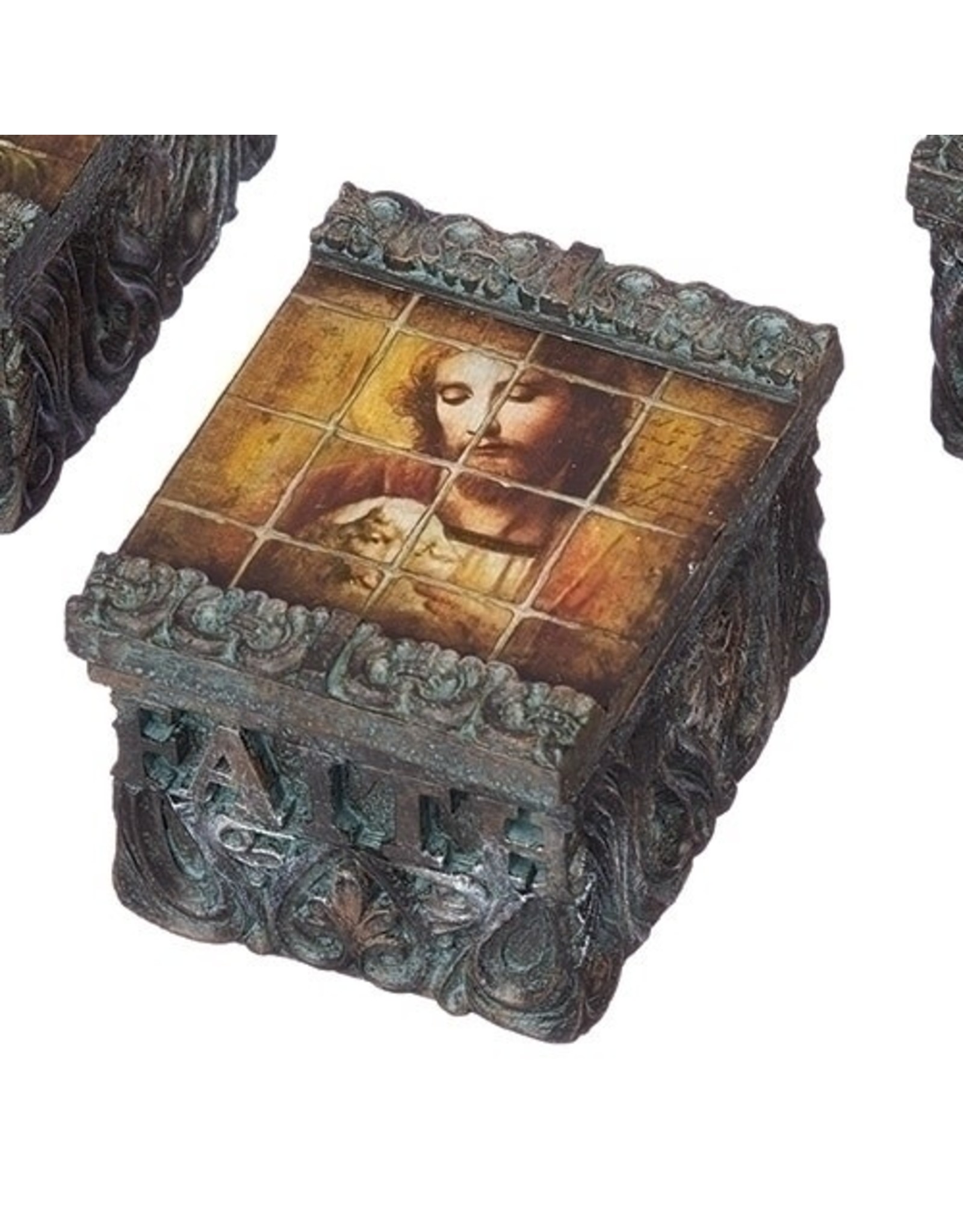 Roman Tile Art Box - Jesus & Lamb