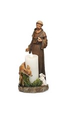Roman St. Francis Statue Candleholder 10"