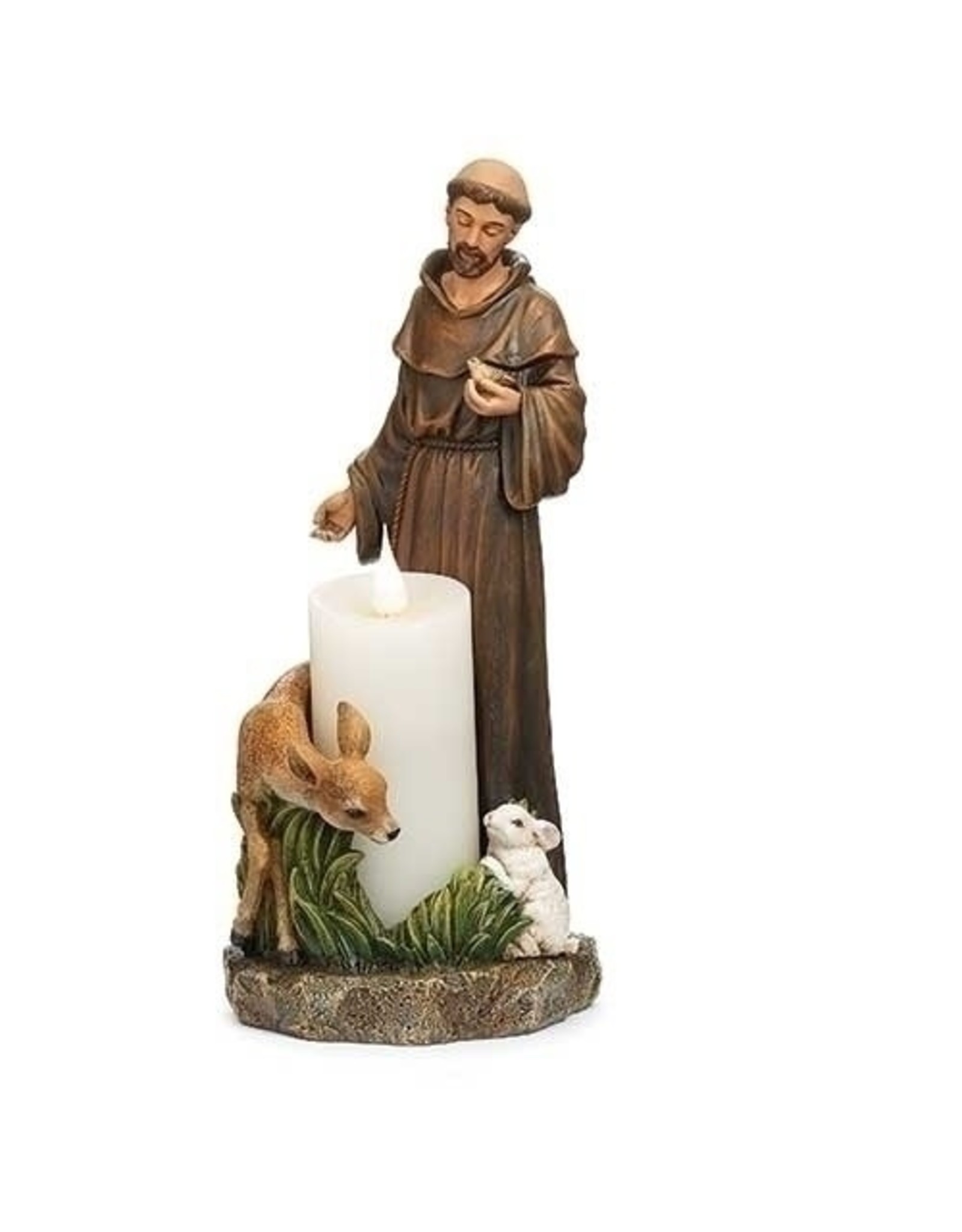 Roman St. Francis Statue Candleholder 10"