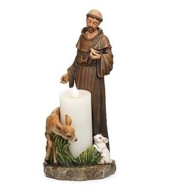 Roman St. Francis Statue Candleholder 10"