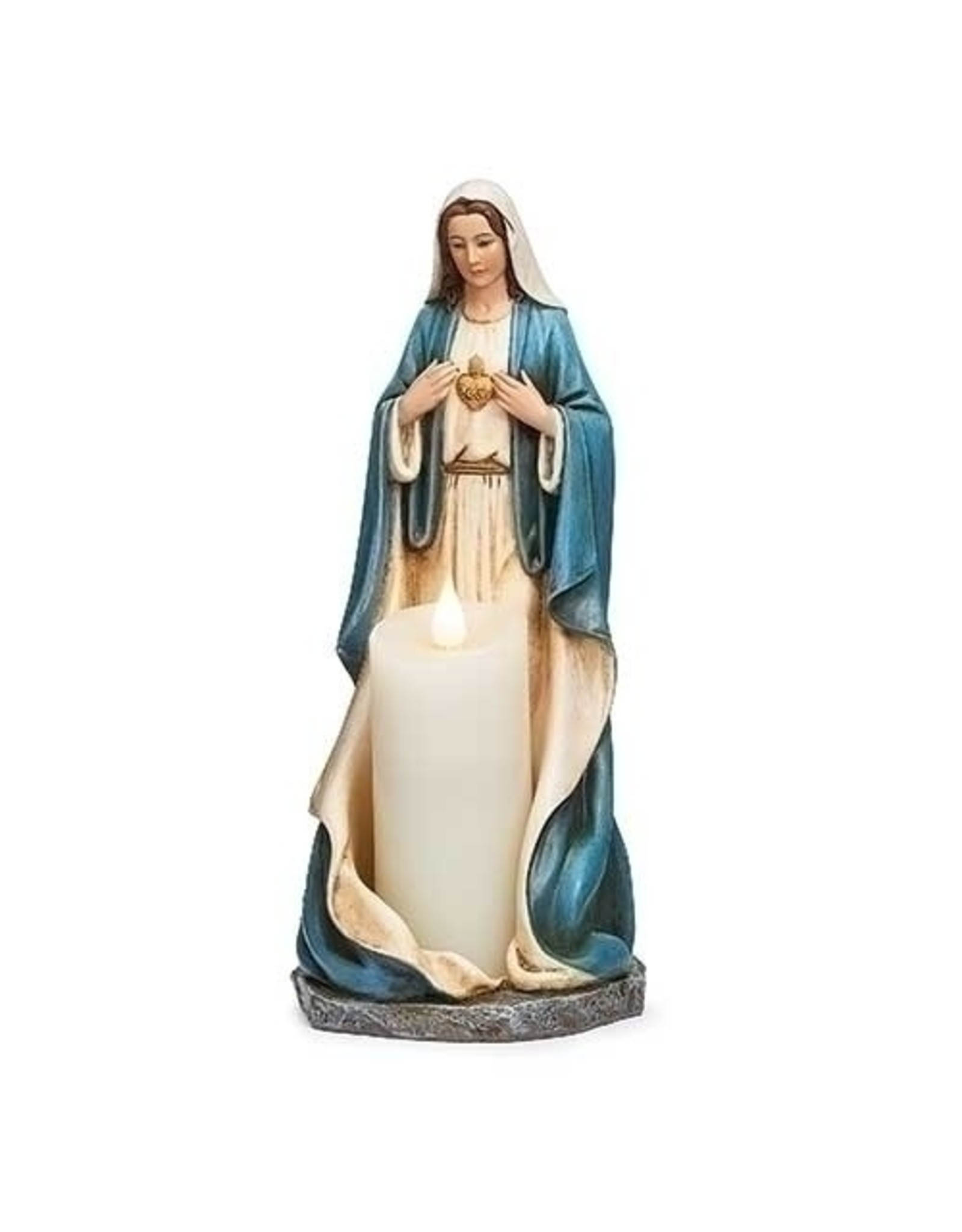 Immaculate Heart of Mary Statue Candleholder 9.75"
