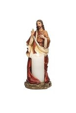 Roman Sacred Heart of Jesus Statue Candleholder 10"