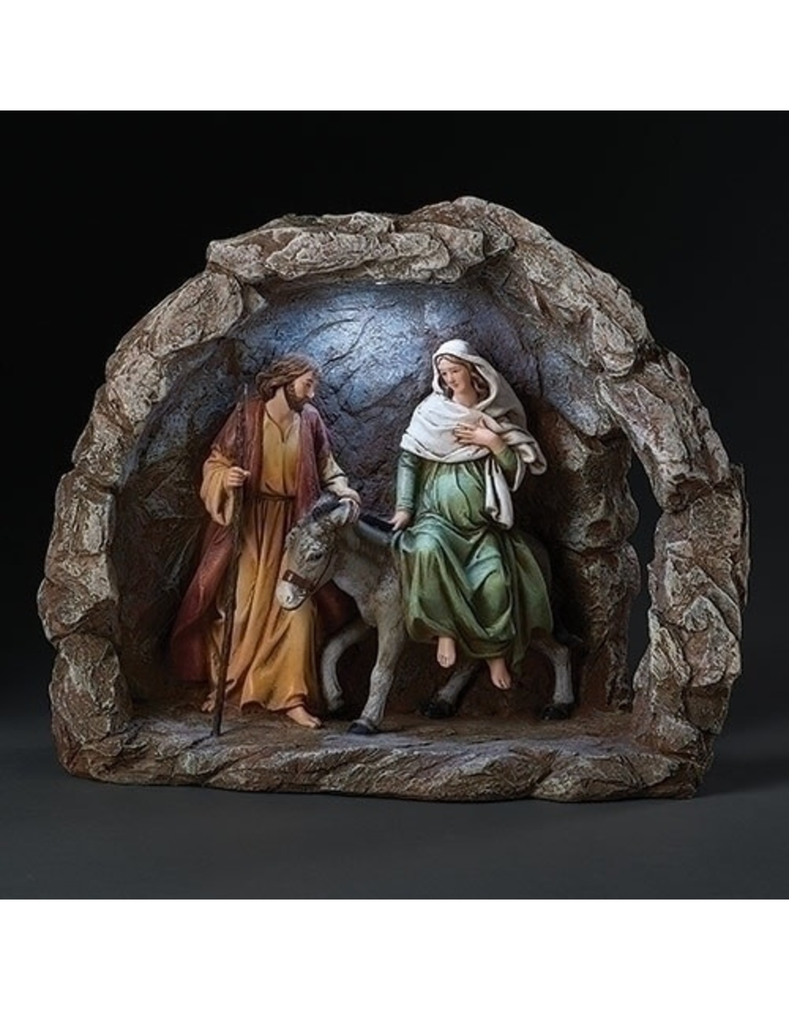 Roman Las Posadas (Pilgrims) Lighted Statue, 10.75"