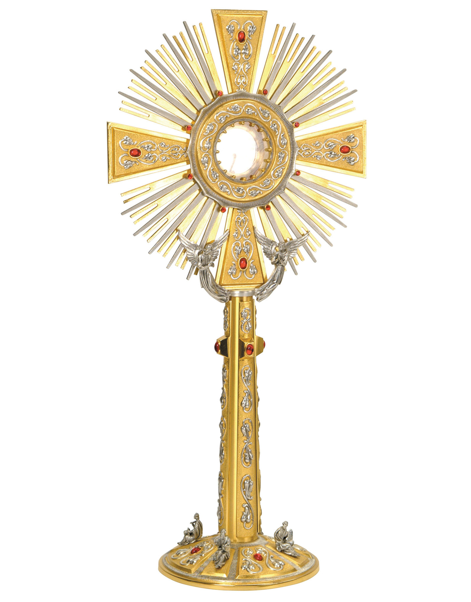Koleys Monstrance with Four Evangelists, Simulated Ruby Stones