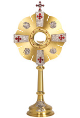 Koleys Monstrance with Red Enamel Cross Stones