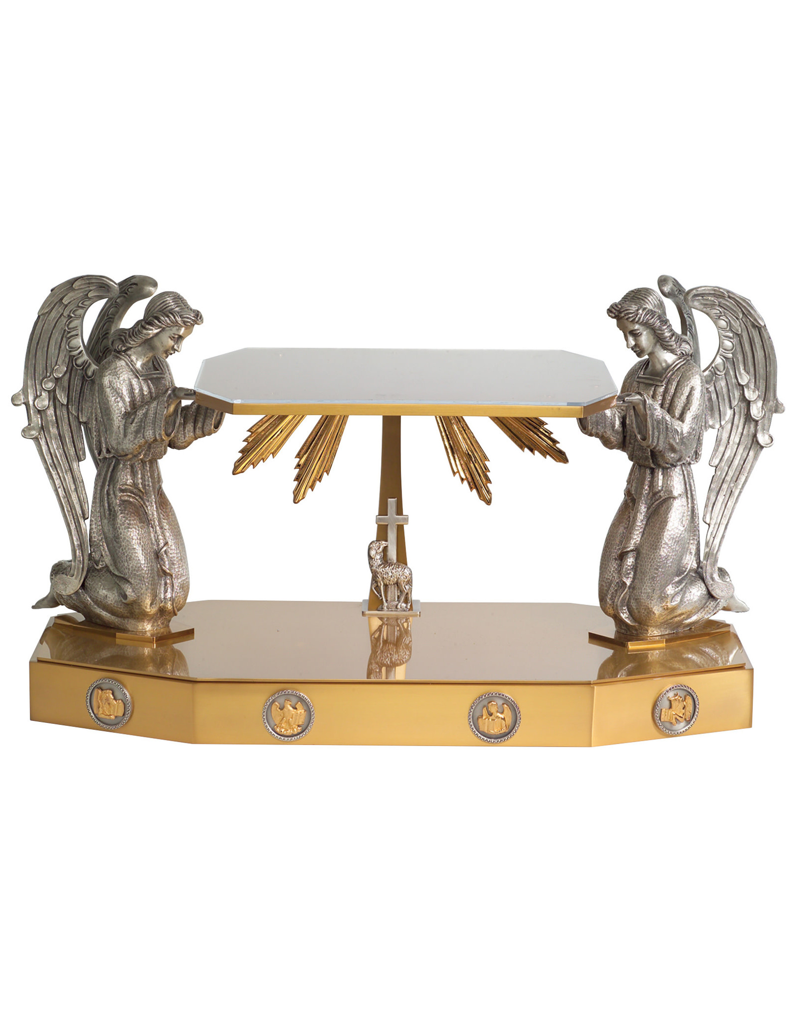 Koleys Thabor (Pedestal) with Large Antique Silver Plated Angels