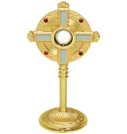 Koleys Monstrance with Four Ruby Glass Stones - Acrylic Glass Luna