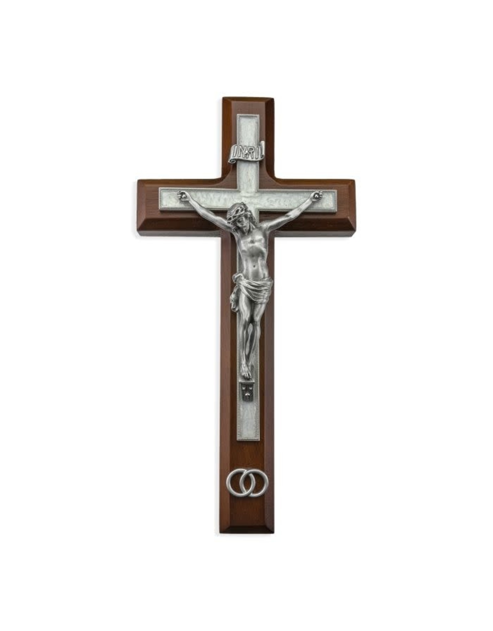 Hirten Wedding Crucifix 10" Silver/Pearl Inlay