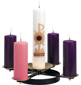 Church Advent Wreath Candleholder for 1.5 Candles - Solid Brass