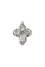 Bliss 4 Way Medal, Sterling Silver (3/4" x 5/8")