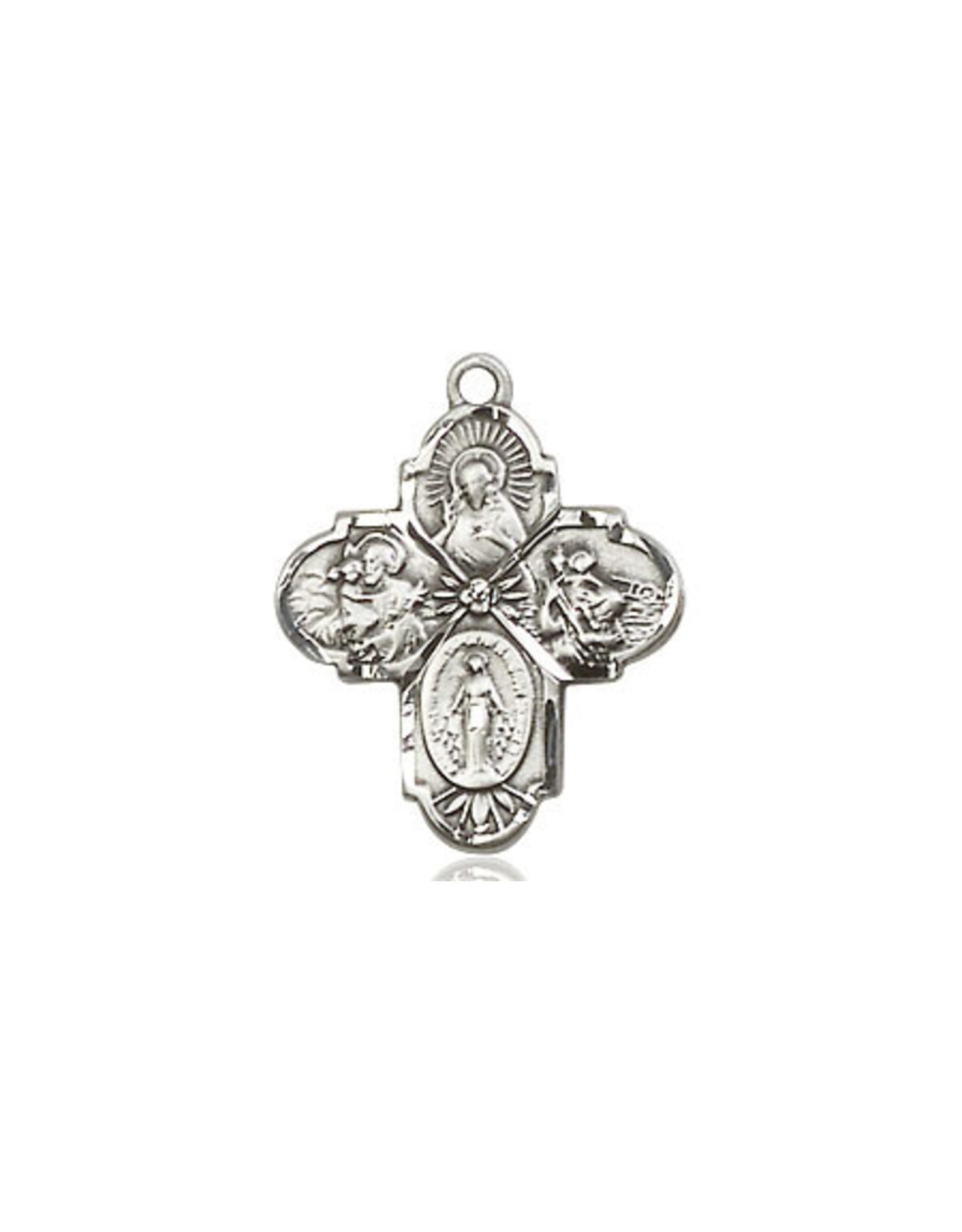 Bliss 4 Way Medal, Sterling Silver (3/4" x 5/8")
