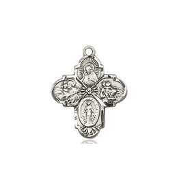Bliss 4 Way Medal, Sterling Silver (3/4" x 5/8")