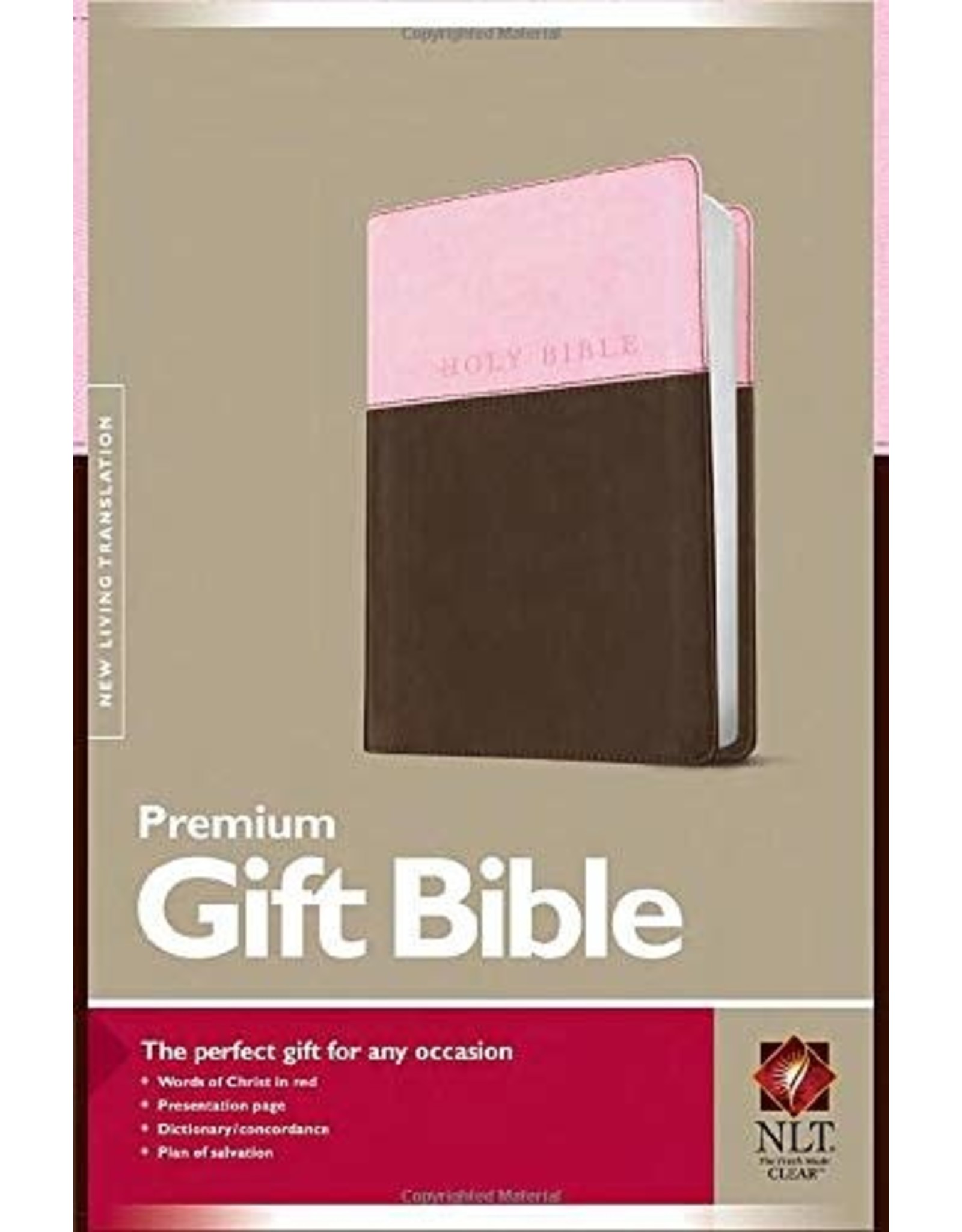 Tyndale NLT Premium Gift Bible Pink/Brown Imitation Leather