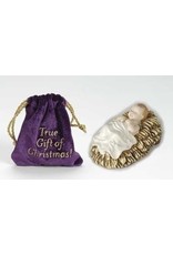 Roman Baby Jesus Figurine in Velvet Pouch