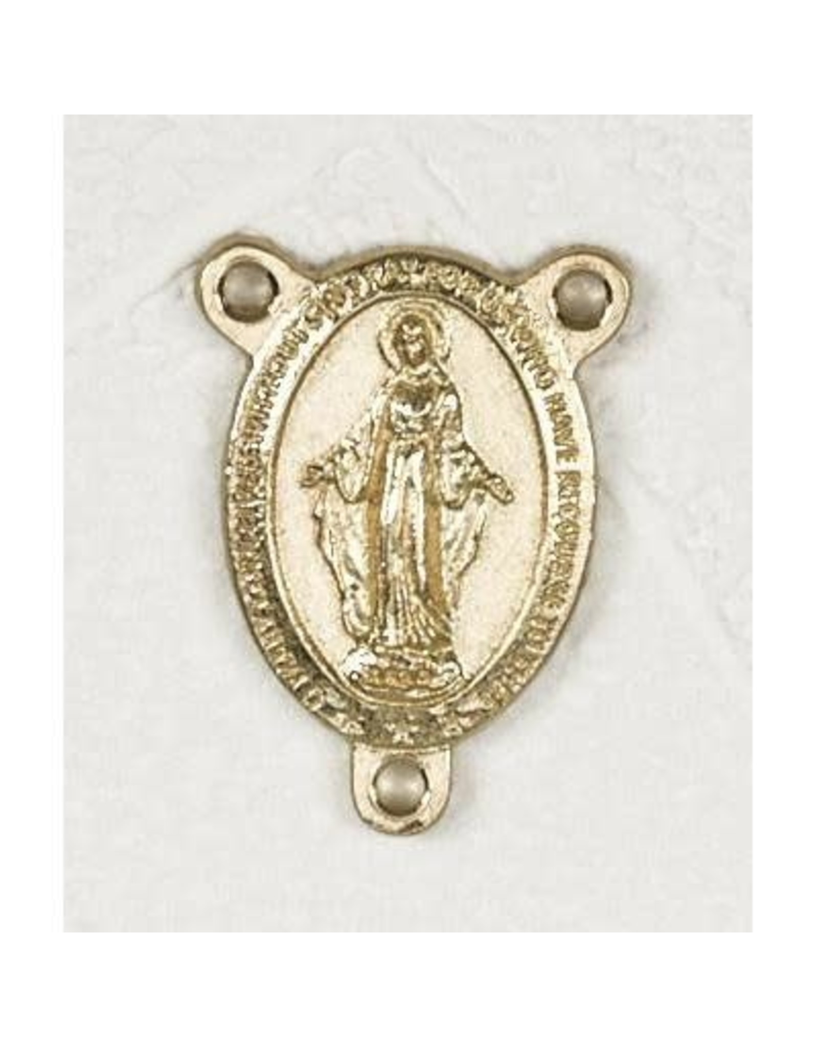 Lumen Mundi Rosary Centerpiece - Miraculous Medal, Gold Oval