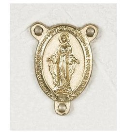 Lumen Mundi Rosary Centerpiece - Miraculous Medal, Gold Oval