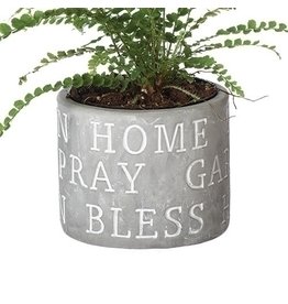 Cement Pot - Home, Pray, Bless, Garden