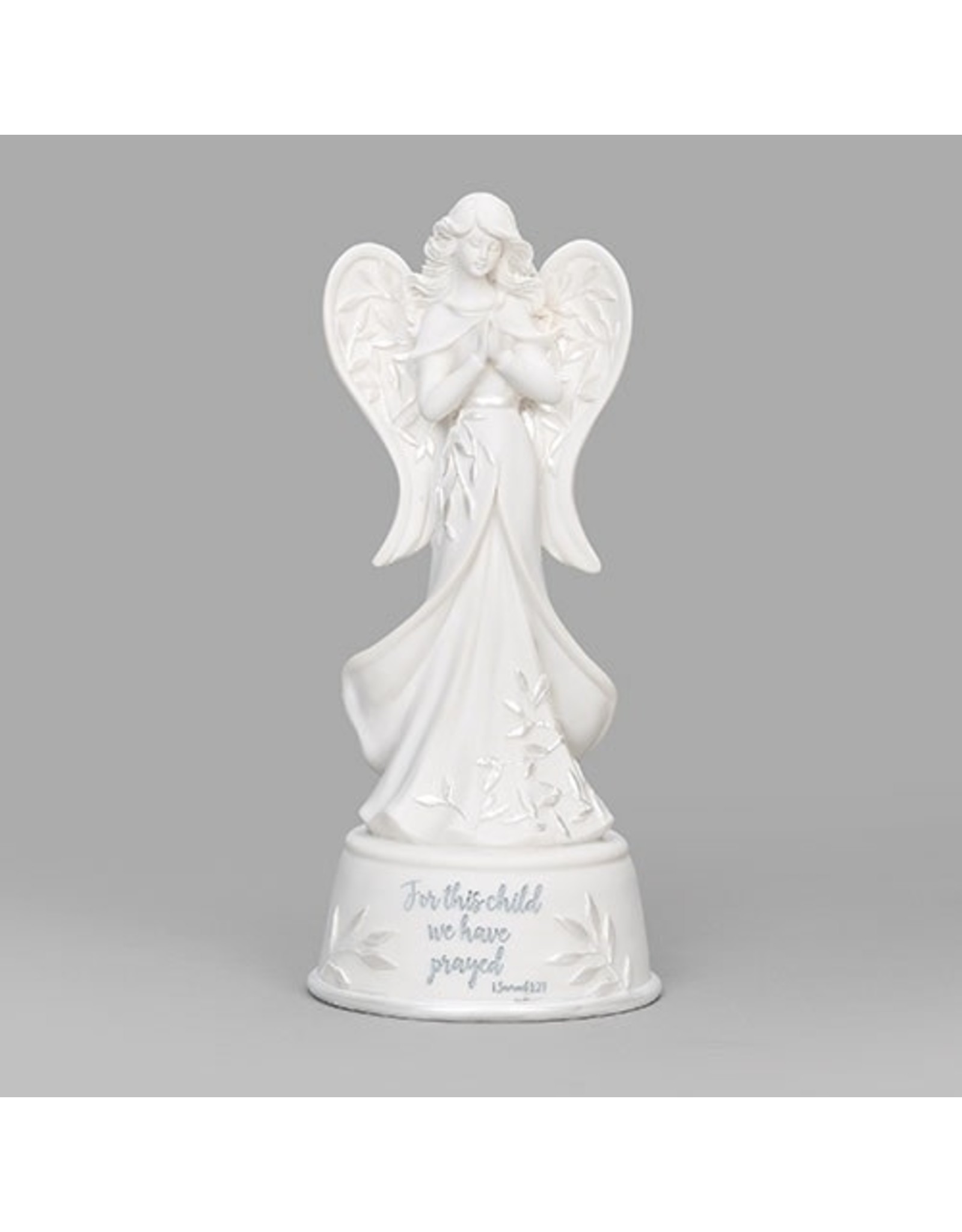 Roman Musical Angel Statue "For this Child We Have Prayed"