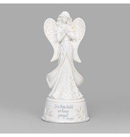 Roman Musical Angel Statue "For this Child We Have Prayed"