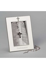 Roman Confirmation Frame, White, with Rosary