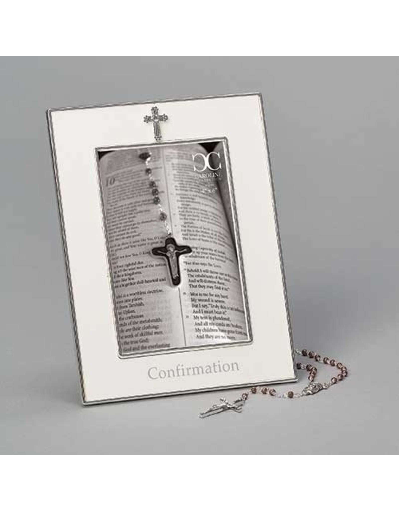 Confirmation Frame, White, with Rosary
