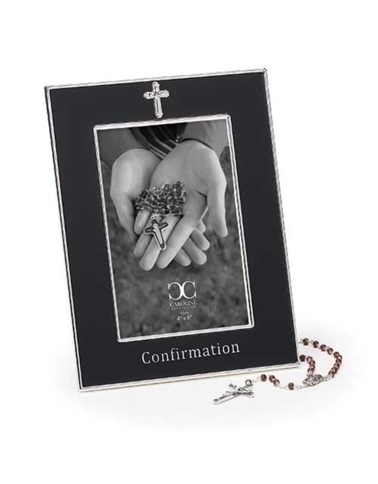 Confirmation Frame, Black, with Rosary