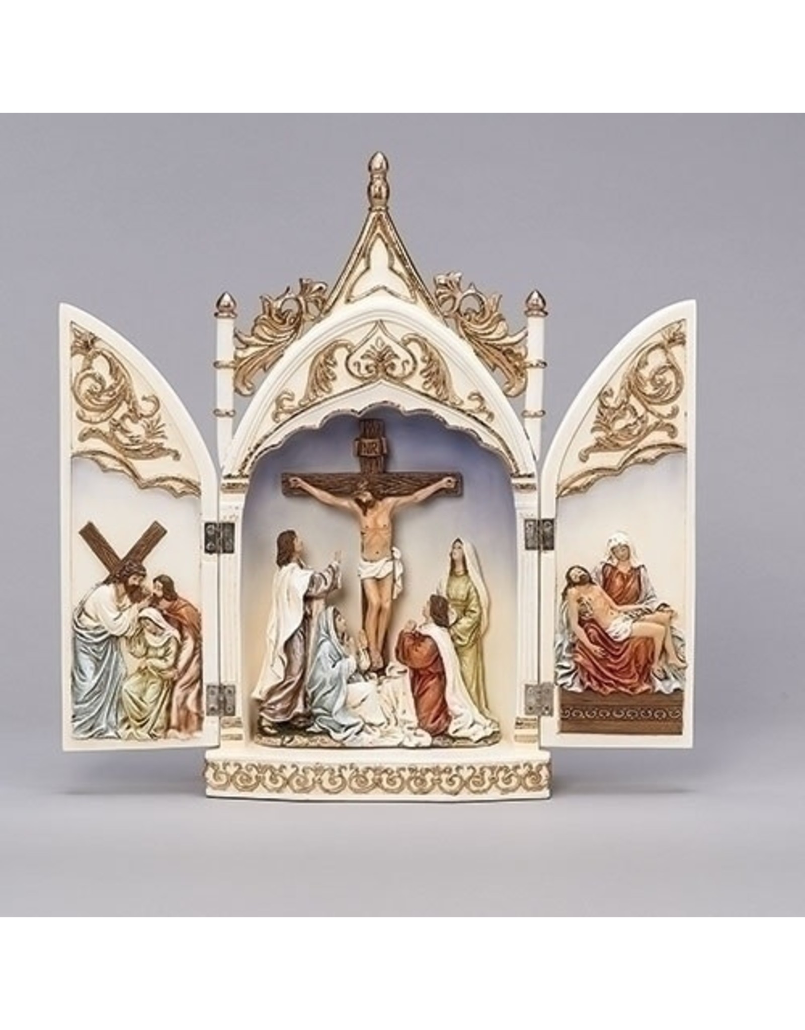 Roman Crucifix Triptych Scene