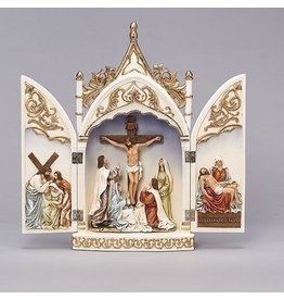 Roman Crucifix Triptych Scene