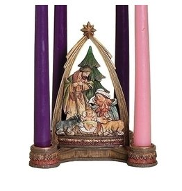 Advent Wreath (Candleholder) Nativity with Arch