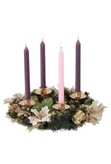 Roman Advent Wreath (Candleholder) Ivory Poinsettia