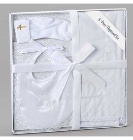 Roman Baptism 3-Piece Gift Set (Bib, Blanket, Socks)