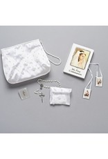 Roman First Communion Purse Set (Rosary, Rosary, Pouch, Book, Pin, Scapular)