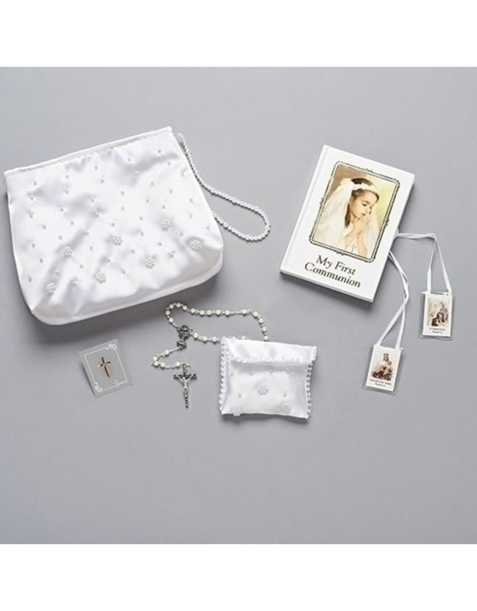 First Communion Purse Set (Rosary, Rosary, Pouch, Book, Pin