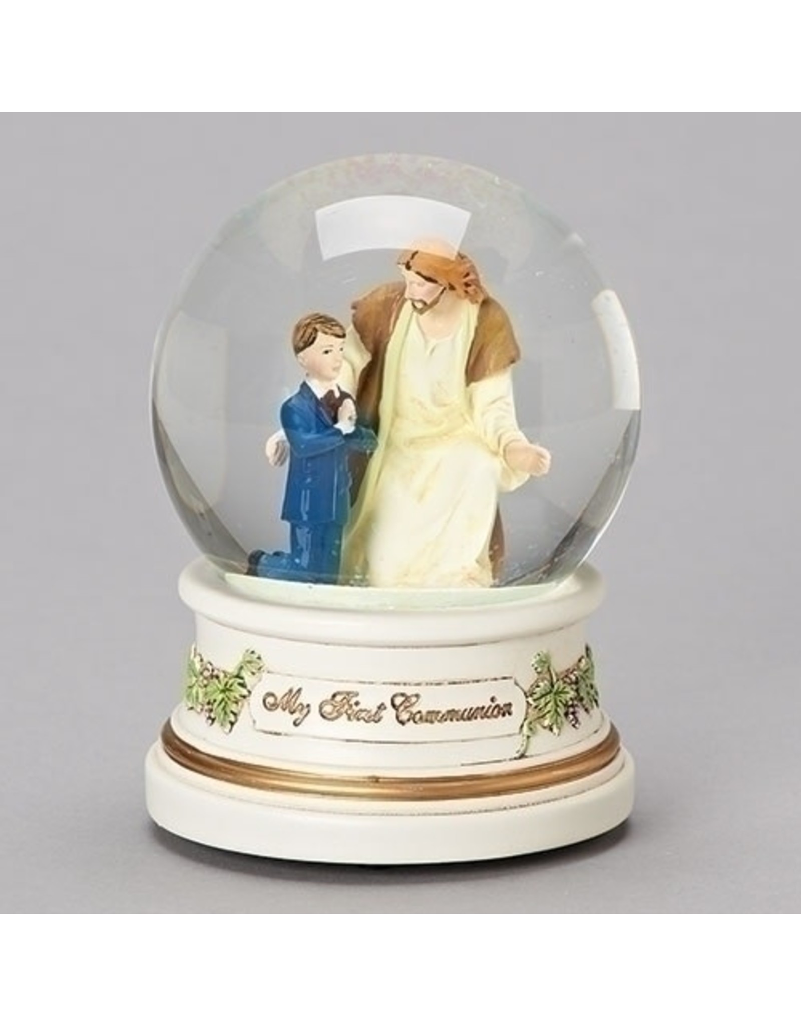 Roman First Communion Musical Globe - Boy with Jesus