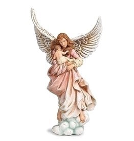 Roman Guardian Angel with Baby Statue 11.5"