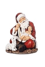 Roman Santa Sitting with Baby Jesus Statue