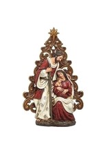 Roman Holy Family with Gold Filigree Tree Statue